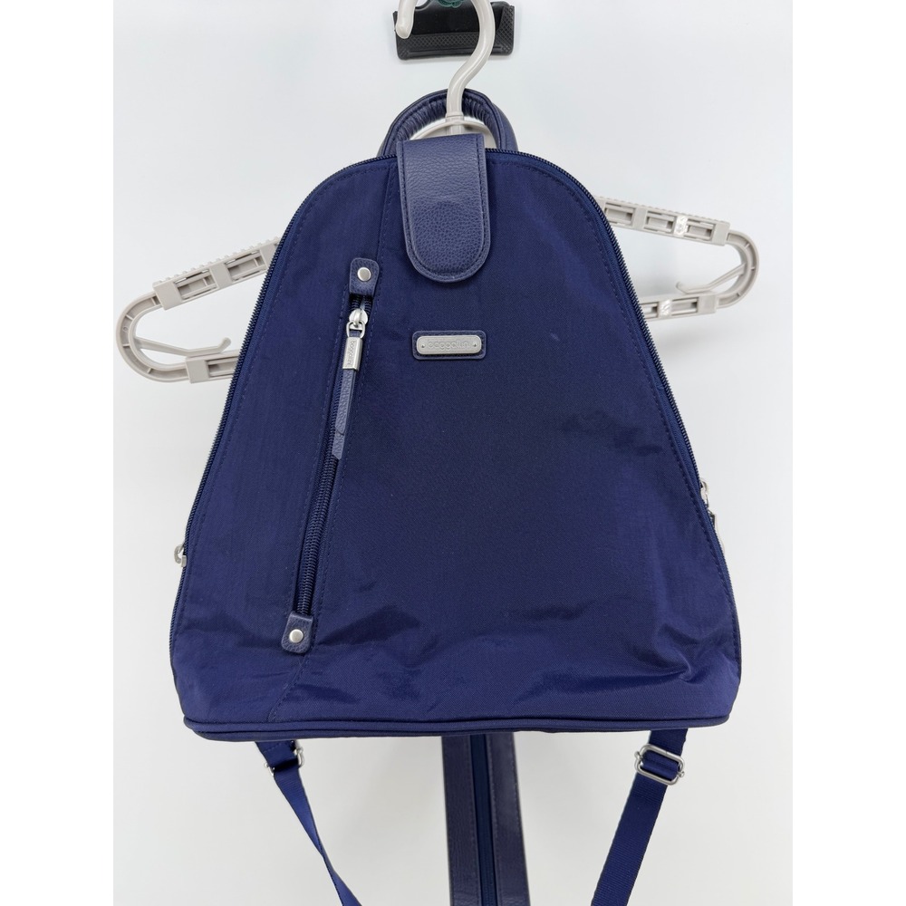 Baggallini Navy Blue Nylon Convertible Sling Backpack Purse Teardrop Travel Bag